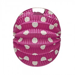 Farolillos Feria Fucsia Lunar Blanco 22 cm.