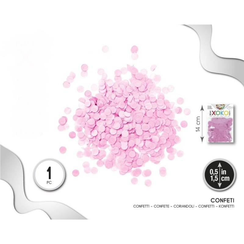 Confeti Rosa 1.5 cm. en Bolsa
