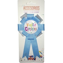 Broche Feliz Cumpleaños Rosa y Azul