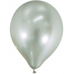 Globo Espejo Plata Látex 6 Pcs. 28 cm
