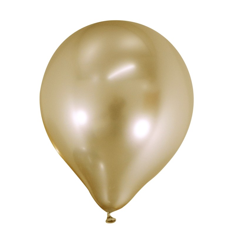 Globo Espejo Oro Látex 6 Pcs. 28 cm.