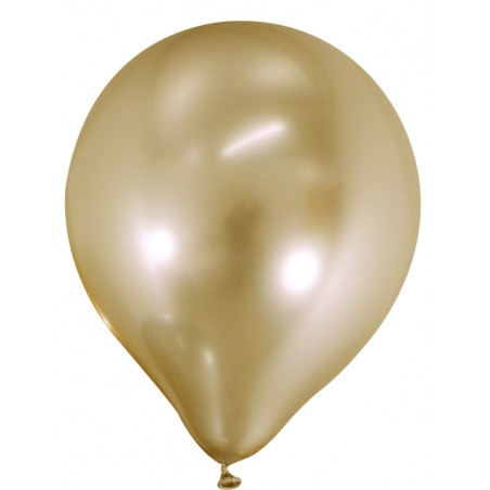 Globo Espejo Oro Látex 6 Pcs. 28 cm.