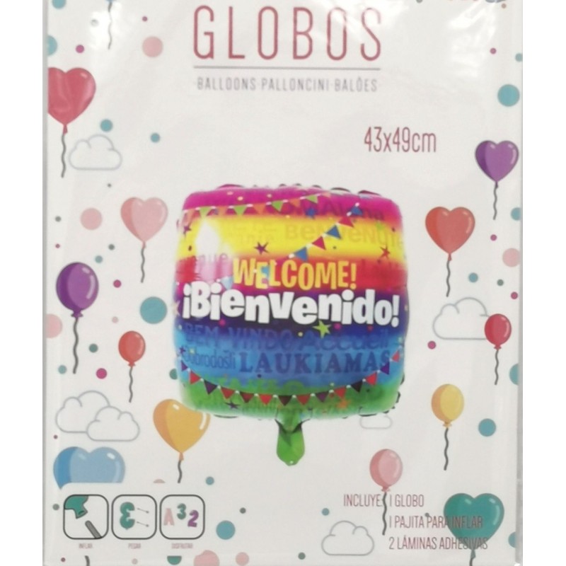 Globo Bienvenido Poliamida 45 cm.