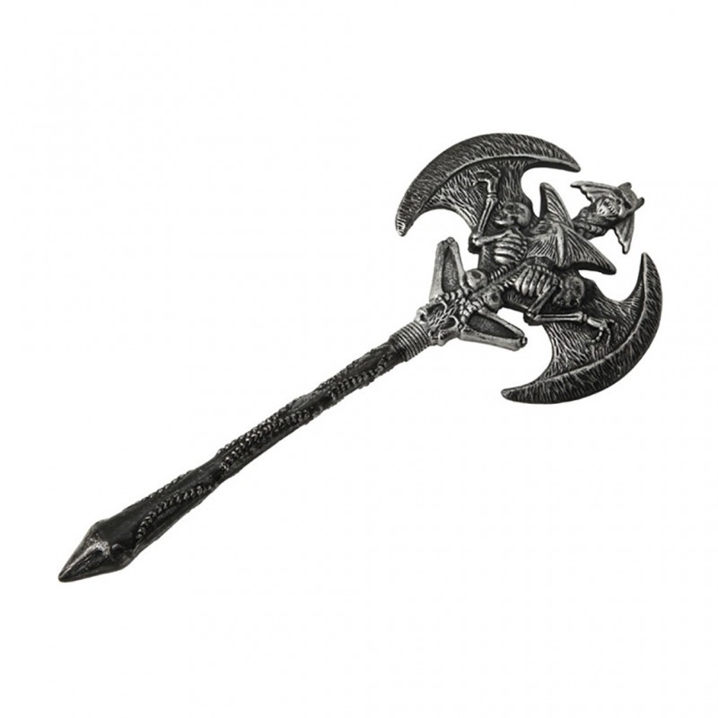Hacha de Doble Filo Calaveras 54 cm.