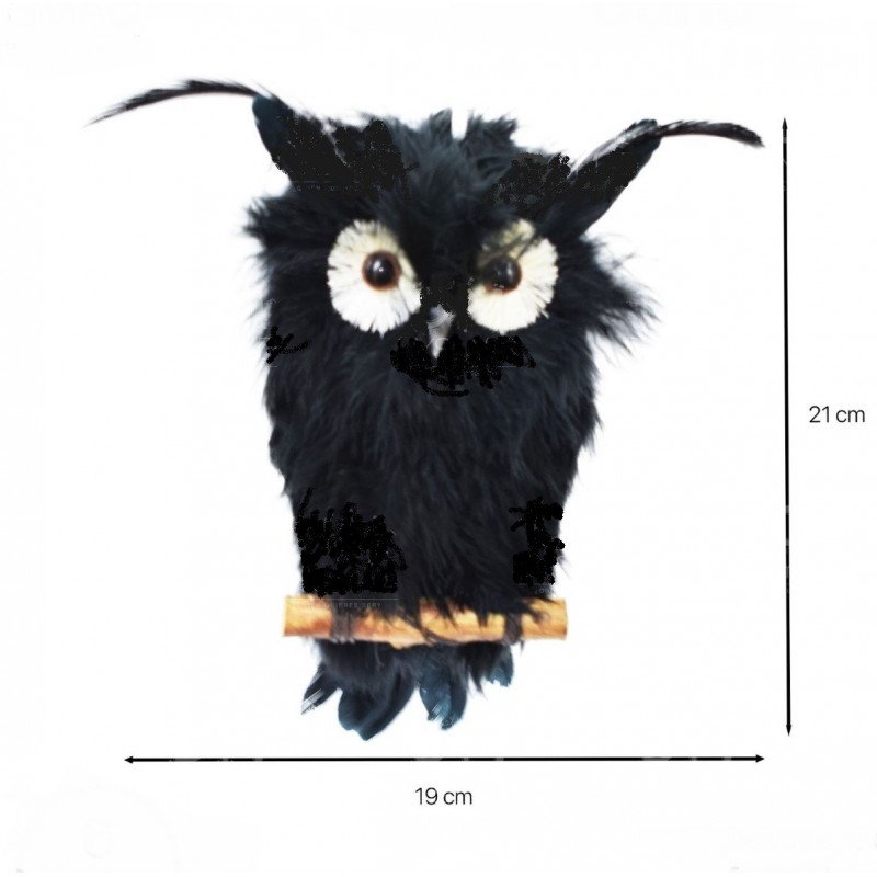 Búho Negro Decoración 21 cm.