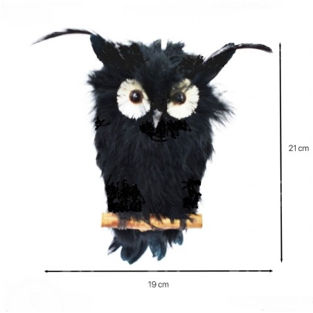 Búho Negro Decoración 21 cm.