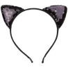 Diadema de Gato con Lentejuelas Color Negro