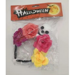 Diadema de Catrina Flores y Calavera