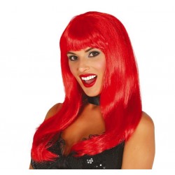 Peluca Melena Roja con Flequillo