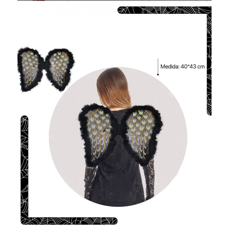 Alas Negras con Purpurina