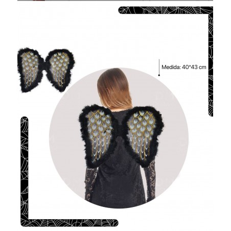 Alas Negras con Purpurina