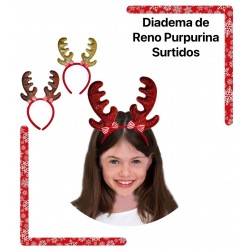 Diadema de Reno Con Lacitos Colores Surtidos