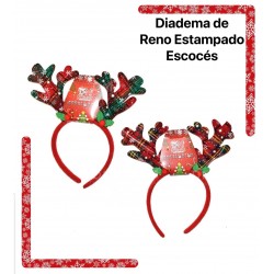 Diadema de Reno Tela Escocesa