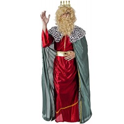 Disfraz de Rey Mago Rojo con Capa Verde