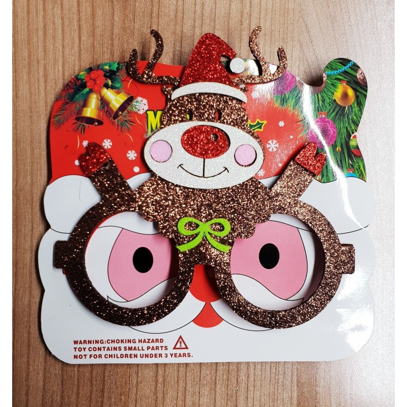 Gafas de Navidad Reno Purpurina