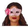 Antifaz Rosa con Flor