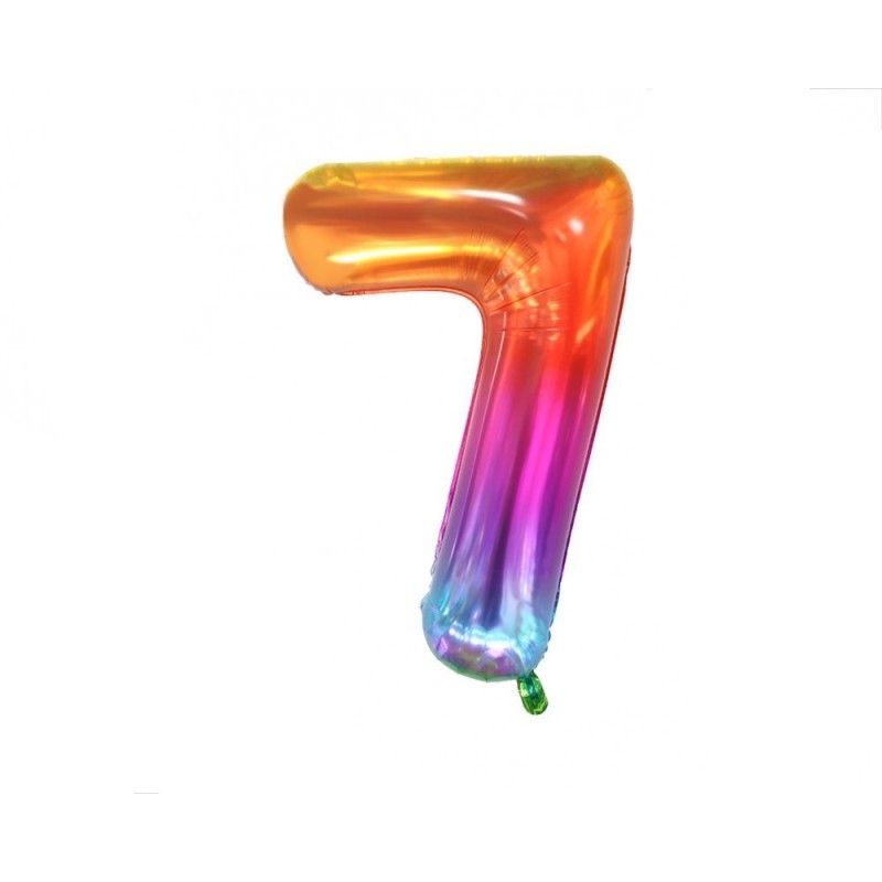 Globo Números Multicolor de 0 a 9 Poliamida 100 cm.