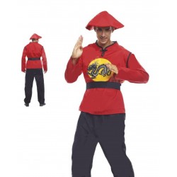 Disfraz de Guerrero Chino Rojo para Hombre