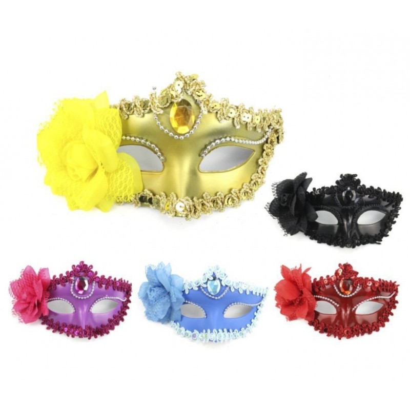 Antifaz con Flor Morado