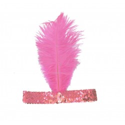 Cinta Charlestón Pluma Rosa
