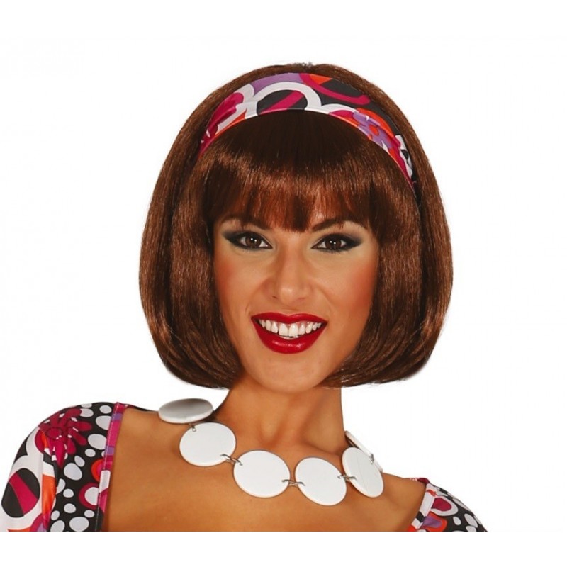 Peluca Castaña Melena Corta