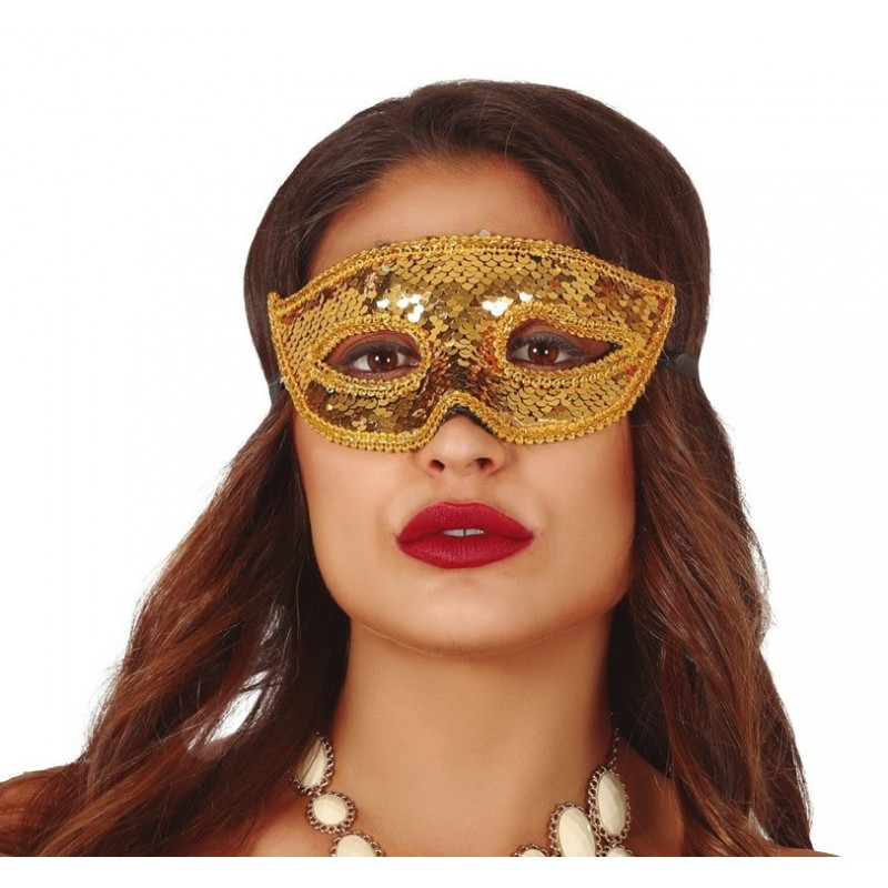 Antifaz Dorado de Lentejuelas