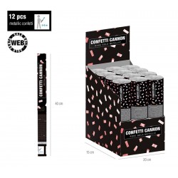 CAÑON CONFETTI METALICO ORO/ROSA 40 CMS