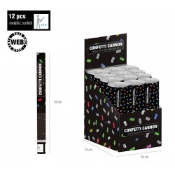CAÑON CONFETTI METALICO MULTIC. 30 CMS