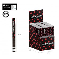 CAÑON CORAZONES ROJOS DE PAPEL 40 CMS