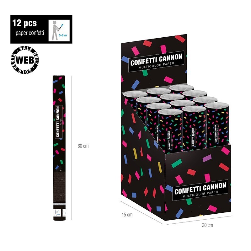 CAÑON CONFETTI MULTICOLOR PAPEL 60 CMS