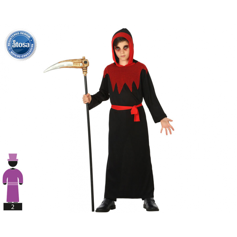 DISFRAZ TENEBROSO NIÑO INFANTIL ROJO BURDEOS