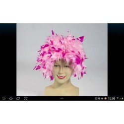 PELUCA PLUMAS ROSA