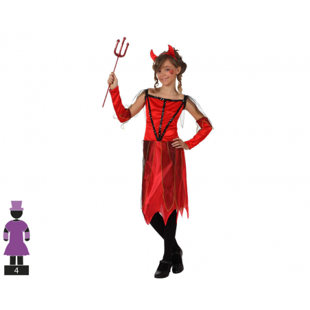 DISFRAZ DEMONIA NIÑA INFANTIL MANGAS