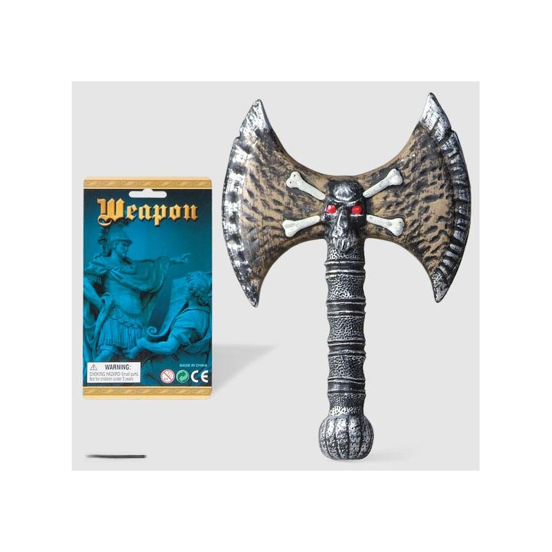 HACHA DOBLE CON CALAVERA 32X22,5 CM.