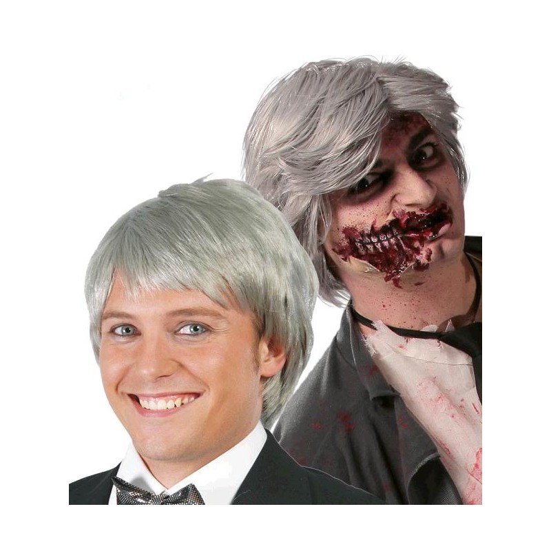 Peluca Gris para Hombre