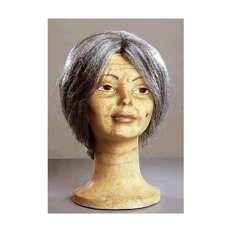PELUCA ABUELA GRIS MOÑO