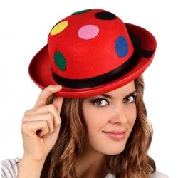 SOMBRERO BOMBIN ROJO LUNARES