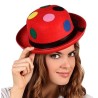 SOMBRERO BOMBIN ROJO LUNARES