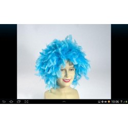 PELUCA PLUMAS AZUL