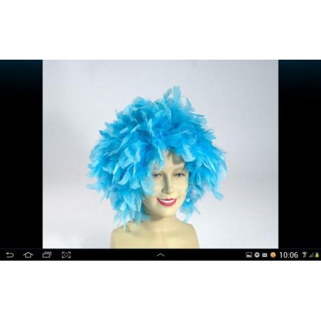 PELUCA PLUMAS AZUL