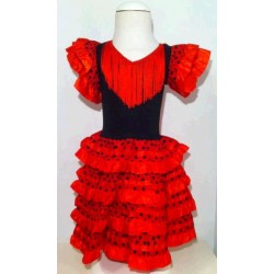 DISFRAZ SEVILLANA ROJO-NEGRO 14 AÑOS