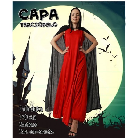 Capa Negra de Terciopelo de...