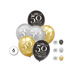 Set de Globos Feliz Cumpleaños 50 años