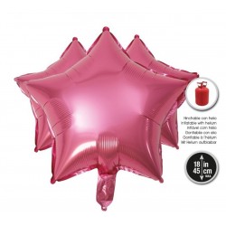 Globo Estrella Rosa 18" 45 cm. 3 Piezas