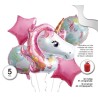 Set de Globos Unicornio Rosa 5 Piezas