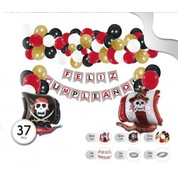 Set de Globos Temática Piratas 37 Piezas