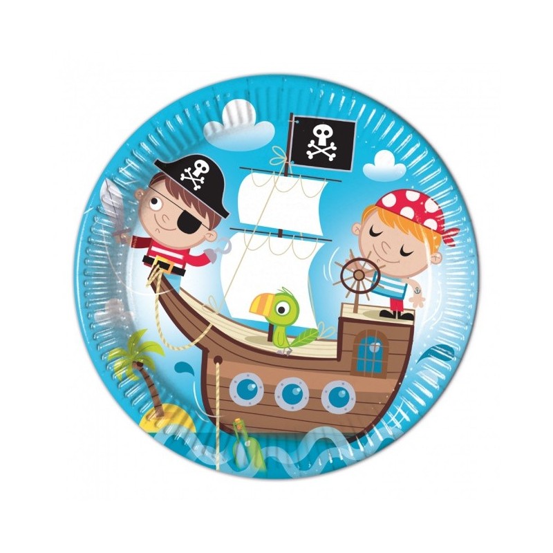 Platos Pirata 8 Unid. 23 cm.
