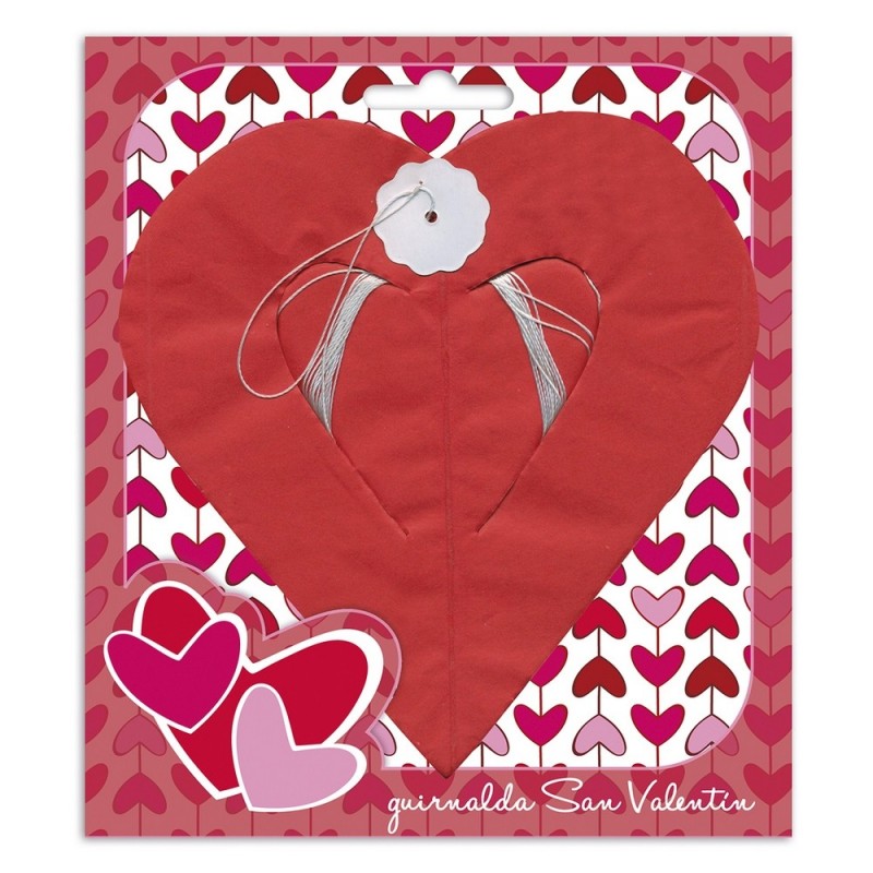 Guirnalda Corazones Rojos Troquelados 3 metros