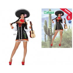 DISFRAZ MARIACHI MUJER ADULTO VESTIDO CORTO
