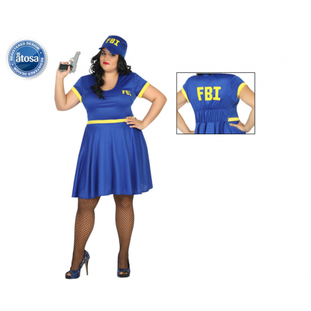 DISFRAZ POLICIA FBI MUJER ADULTO AZUL